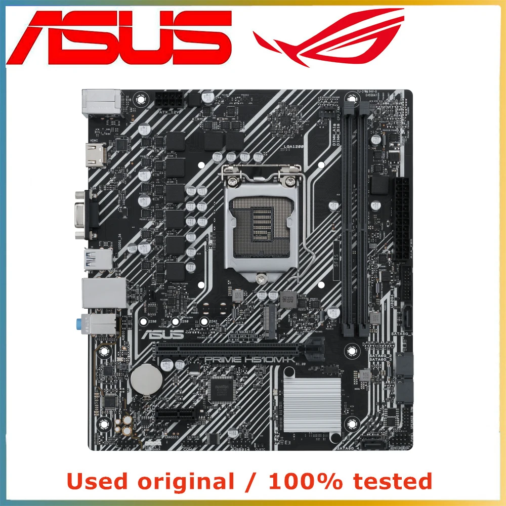 

For ASUS PRIME H510M-K Computer Motherboard LGA 1200 DDR4 64G For Intel H510 Desktop Mainboard M.2 NVME PCI-E 3.0 X16