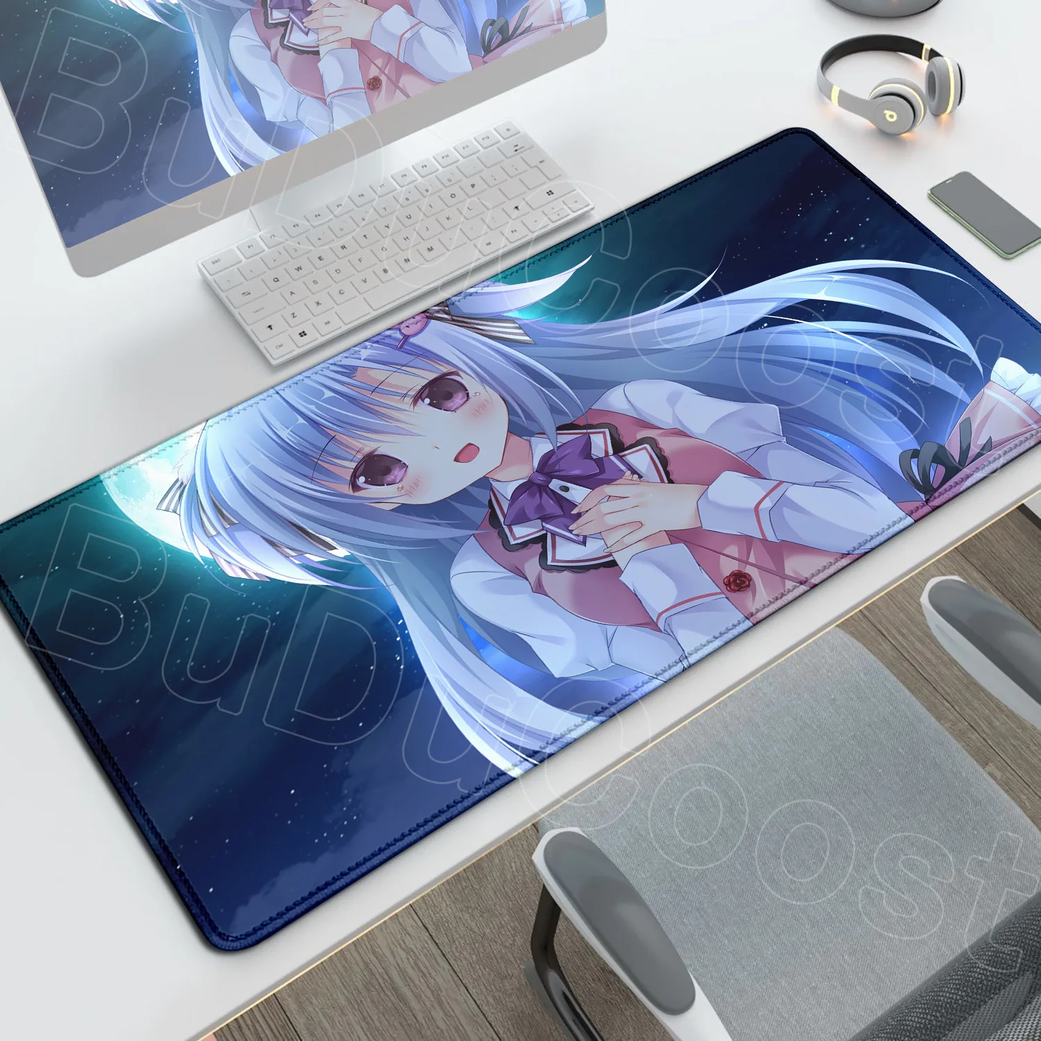 

New HD Amazing Grace Bishoujo Anime Gaming Large Mouse MatXXL Gaming PC Accessories rubber Mat Non Slip soft Base and Stitch