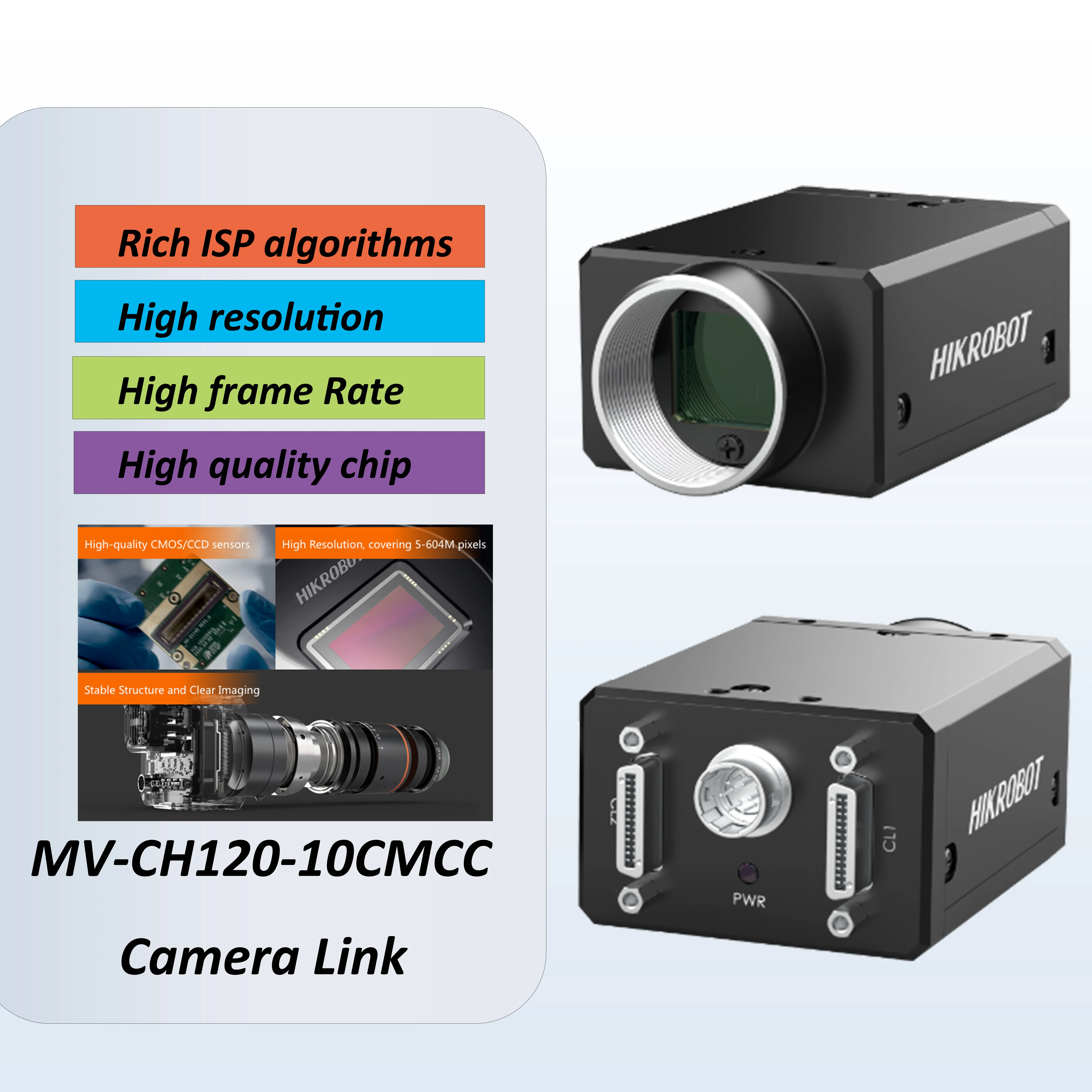 

MV-CH120-10CMCC HIKROBOT 12MP 1,1 "CMOS C-Mount Camera Link промышленная камера для обнаружения, камера для сканирования зоны