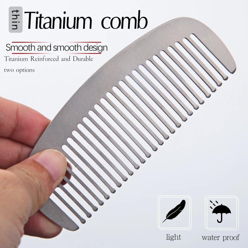 

Titanium alloy comb anti-static barber comb ultra-thin hairbrush outdoor mini portable EDC ultra-light comb