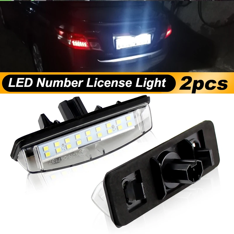 2Pcs Led car License Plate light Bulb For Toyota Camry 40 V40 XV40 2006-2011 Aurion XV40 Echo 4D Prius 2000-2003(NHW11) 12V