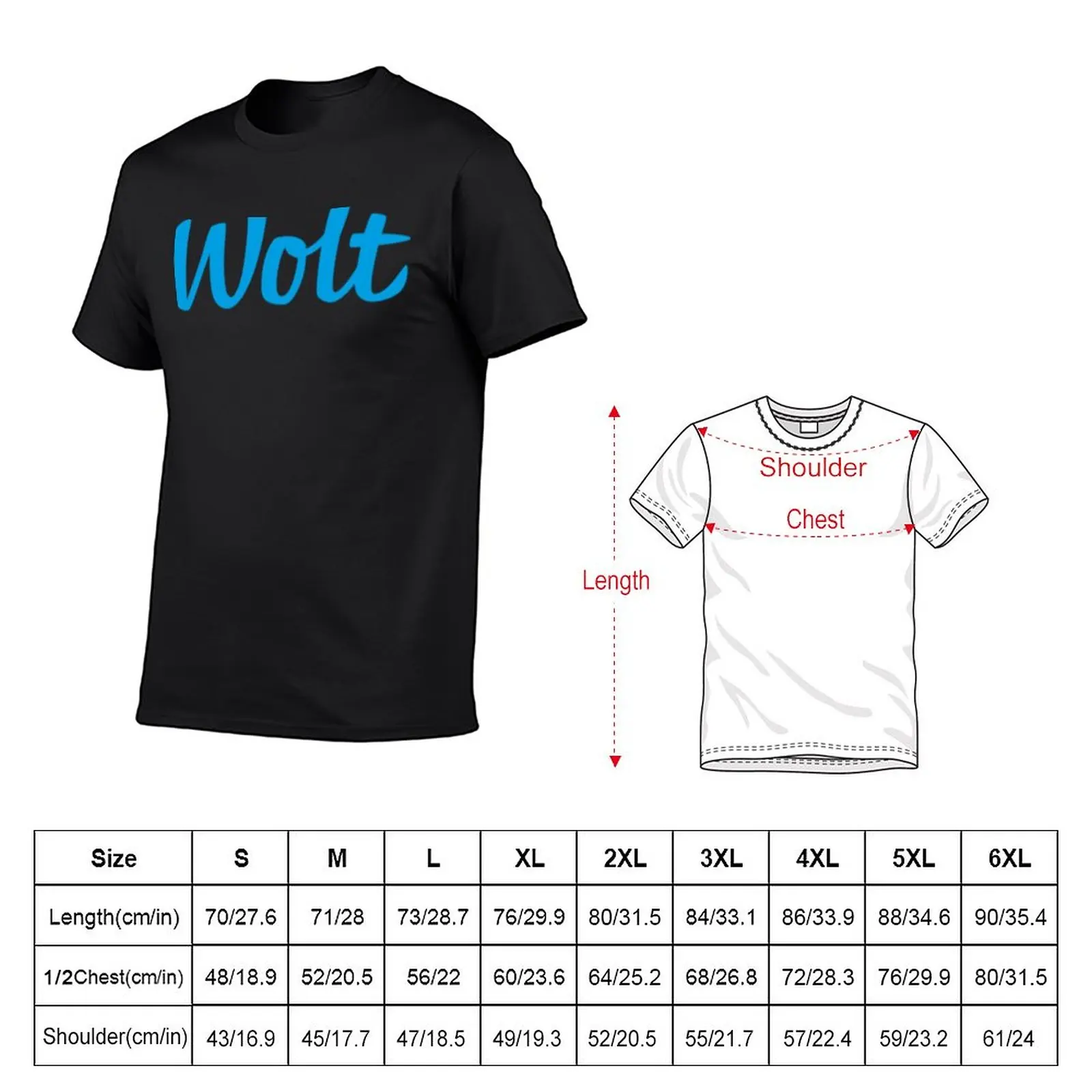 New Wolt logo blue Food Delivery T-Shirt T-Shirt T-shirt for a boy quick-drying t-shirt mens big and tall t shirts