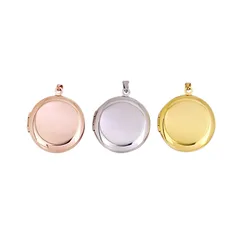 Everfast 10pc DIY Plain 12mm 20mm 30mm Round Stainless Steel Pendant Charms Locket Jewelry Men Women Making Family Memories Gift