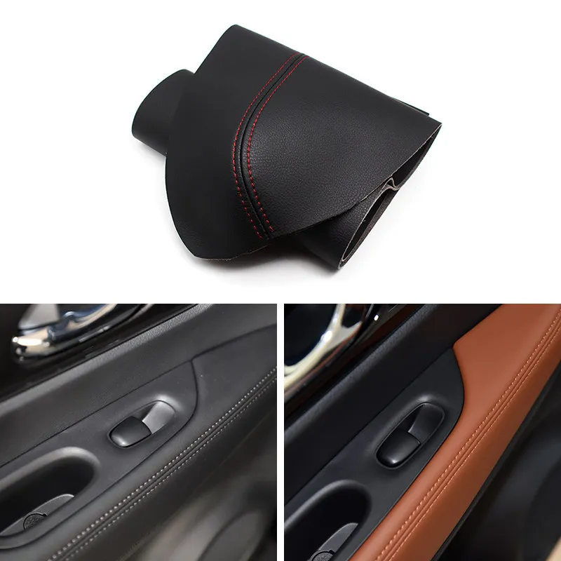 4pcs For Nissan X-Trail Rogue 2014 2015 2016 2017 2018 Car Interior Door Armrest Panel Protective Cover Microfiber Leather Trim
