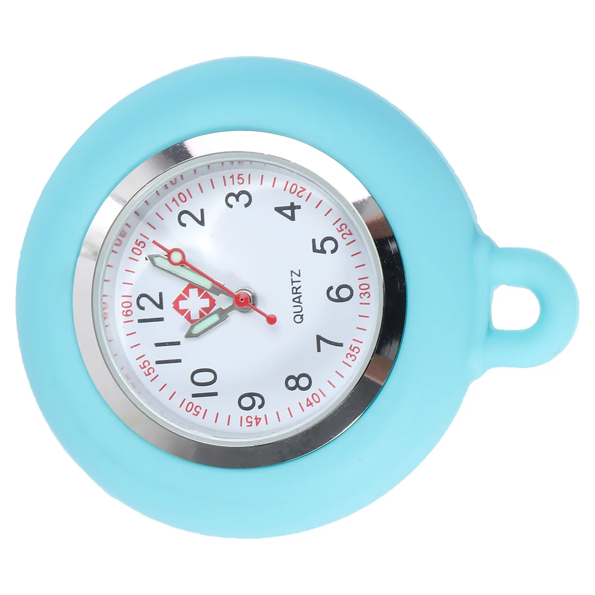 

Silicone Nurse Watch Sky-Blue Portable Hanging Watch Safety Rope Medical Brooch Lightweight for Hospital Nurses