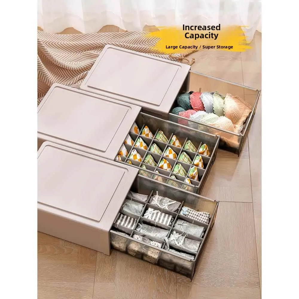 

Tee-In-One Der Sle Underwear Sos Bra Organizer Box Home Dormi Use Plastic Storage Box Large Size Pure Color