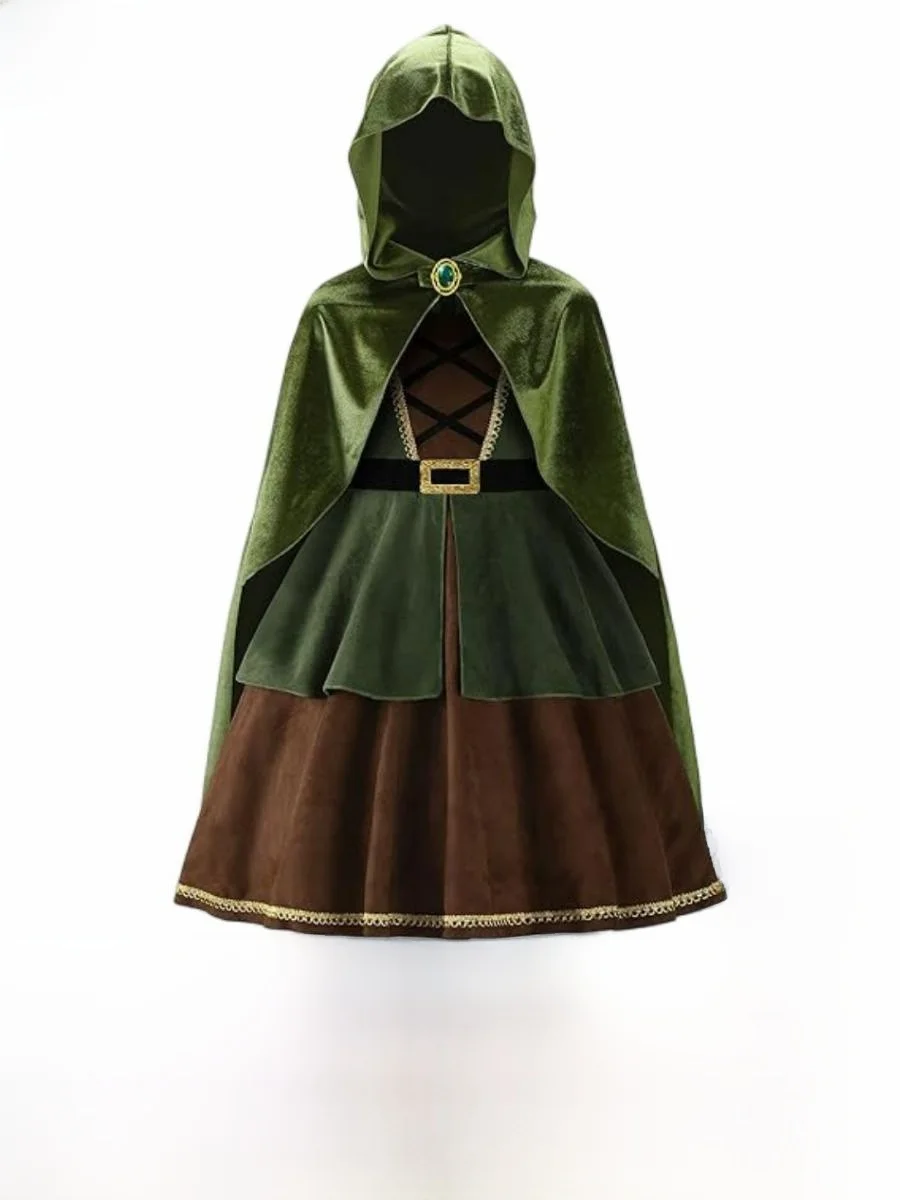 

New loween Children's Performance Costume Fem Robin Role-plang Par Costume Polyester Material Stage Performance Outfit