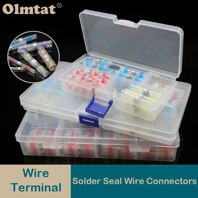 

50~500Pcs Solder Seal Wire Connectors Heat Shrink Solder Butt Connectors Kit Automotive Marine Insulated Solder Connector