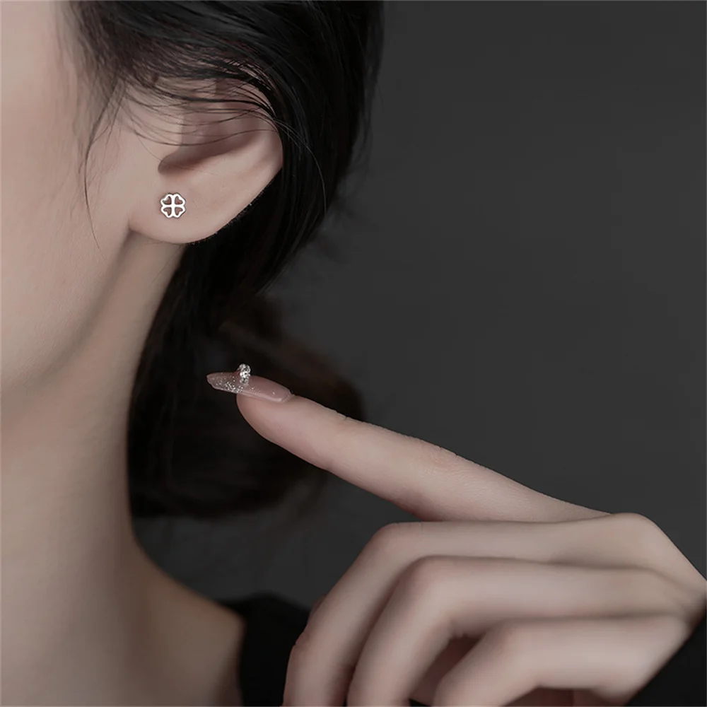 30Pairs/Lot Fashion Simple Stainless Steel Stud Earrings For Women Flower Mixed Style Jewelry Accessories Party Gift Wholesale