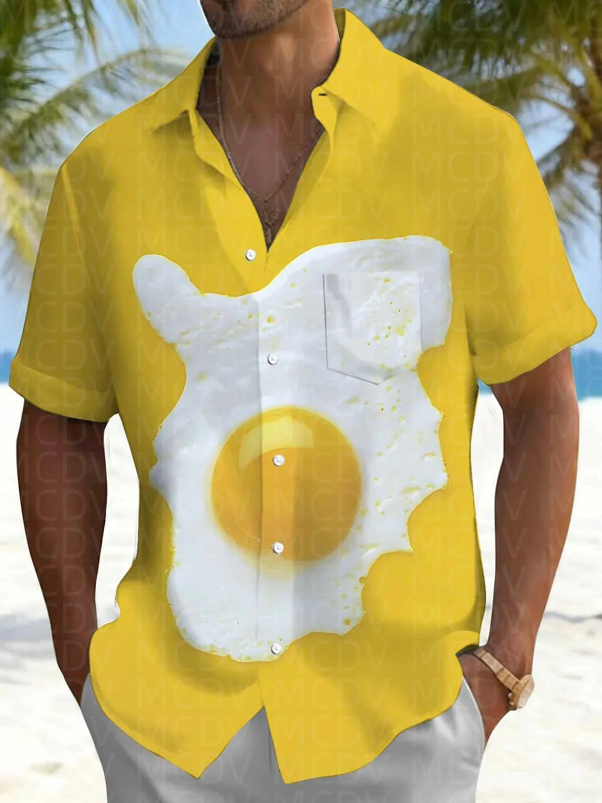 Glass Pattern Men's Hawaiian Shirt Stretch Easy Care Camp Shirt Big Tall