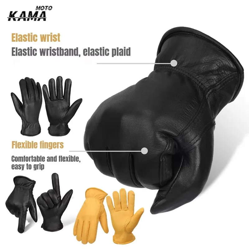 Riding deer skin glove driving protection sports batteries motorcycles gloves retro outdoor  Safety Gloves for Working
