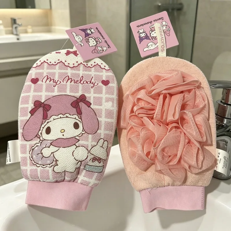 Kawaii Cartoon Punk Print Bath Scrubber High-Value Cute Soft Exfoliating Shower Washcloth Foaming Body Cleansing Mitt for Women view 5