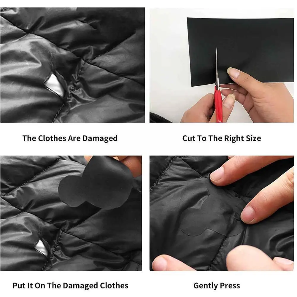 2pcs Black Waterproof Self Adhesive Nylon Sticker Cloth Patch Outdoor Crafts Tape Patches Diy Multifunction Tent Repair X8D7