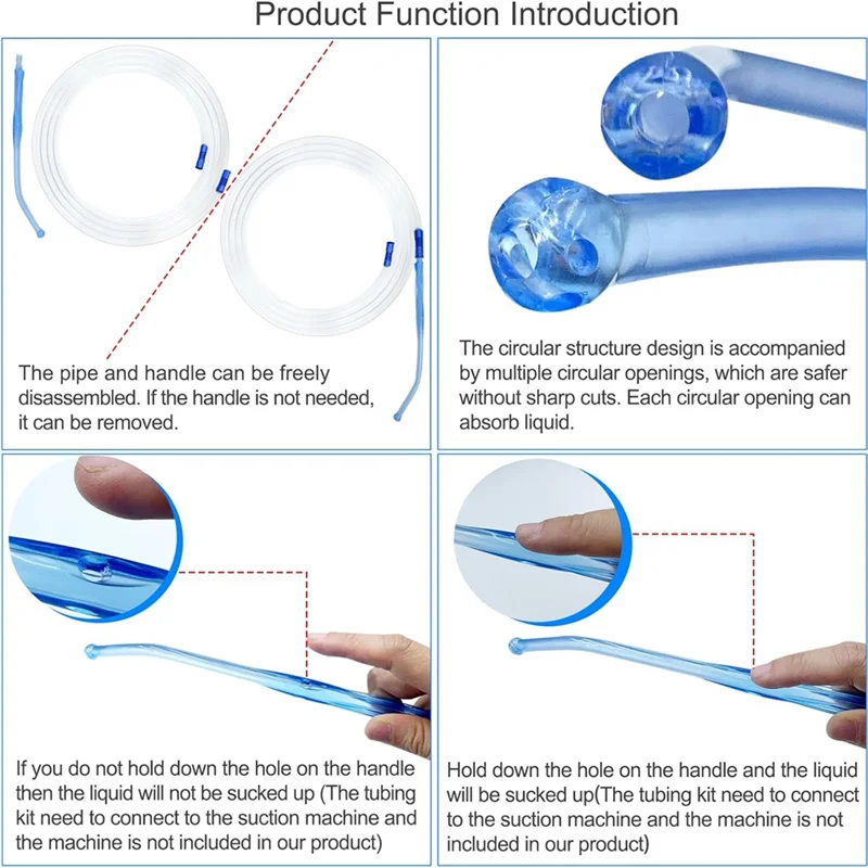 B17B 4Pack Negative Pressure Head Connecting Tube Vacuum Suction Machine Collection Tubing Portable Suction Machine Tube