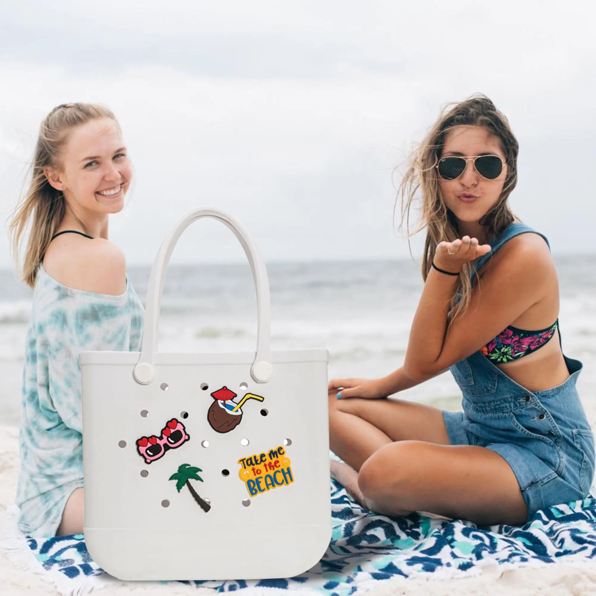 Dijes para bolsos Bogg, accesorios de goma para mujer, Totes de Playa del Sur, decoración perfecta, accesorios de Tote para verano