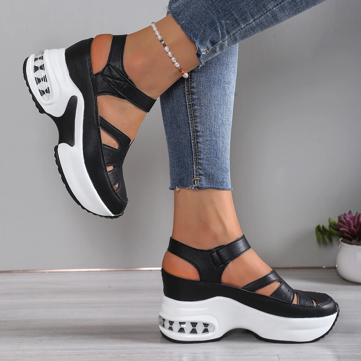 New Summer Closed Toe Women Sandals Fashion Plus Size Casual Shoes New Hollow Out Light Comfortable Platform Sandals Zapatos image 6