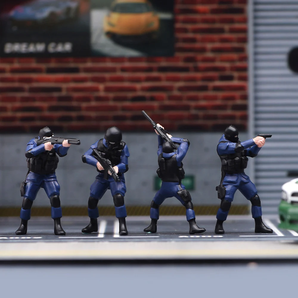 

Painted Miniatures 1/24 1/64 1/43 Counter-Strike SWAT Special Forces Operative Male Scene Figure Unpainted Model For Vehicles