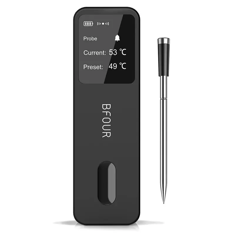 B06B-Wireless For BBQ Oven Rotisserie Meat Probe Rechargeable Bluetooth Food With LCD Screen& Booster
