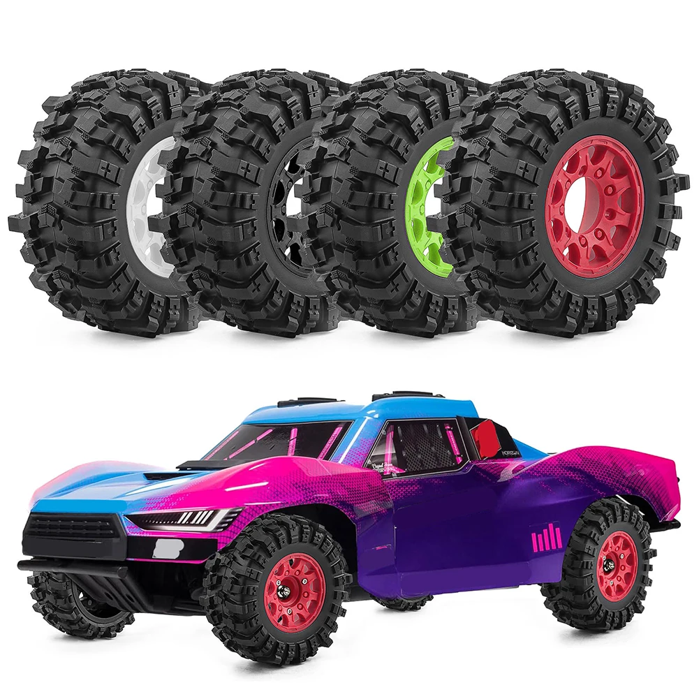 

4 xShort Course Tires Fury Rims 12/14/17mm Hub for 1/10 ARRMA Senton TRX Slash