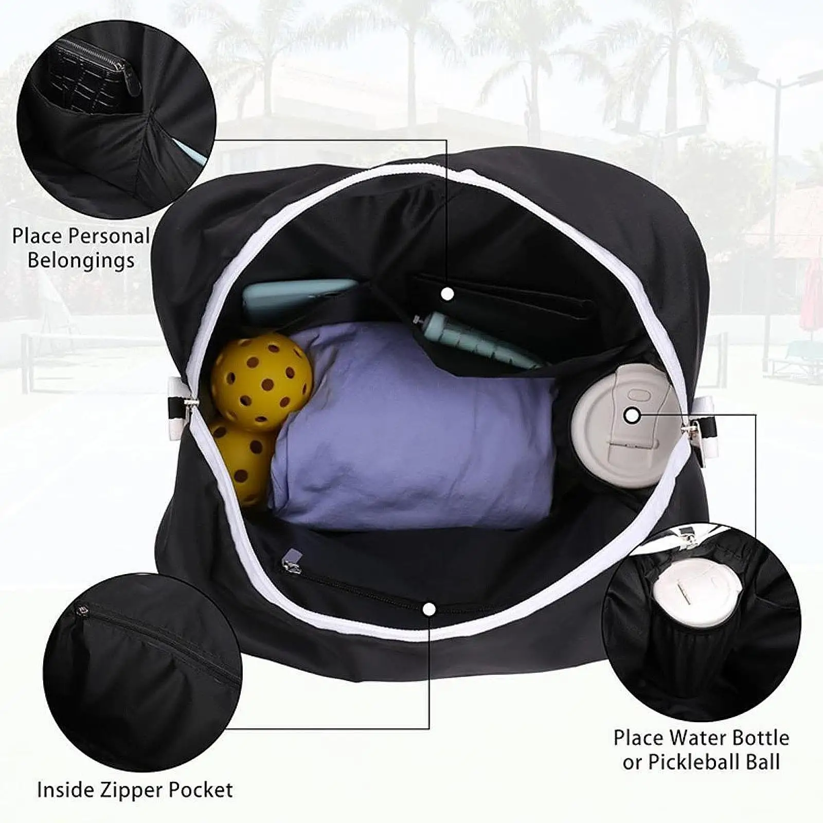 

Pickleball Bag Pickle Ball Bag Tennis Handbag with Shoulder Strap Racket Bag