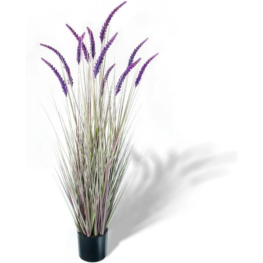 Verónica Artificial de 5 pies, hierba Speedwell con pinchos, planta Spicata de Veronica sintética de 59 pulgadas con diseño de hierba de caña de cola de caballo alta, resistente a los rayos UV