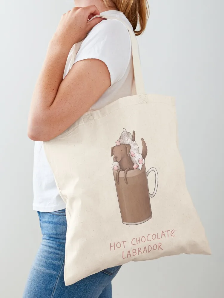 Hot Chocolate Labrador Tote Bag Shopper bags luxury women shopping bag logo Canvas Tote Bag