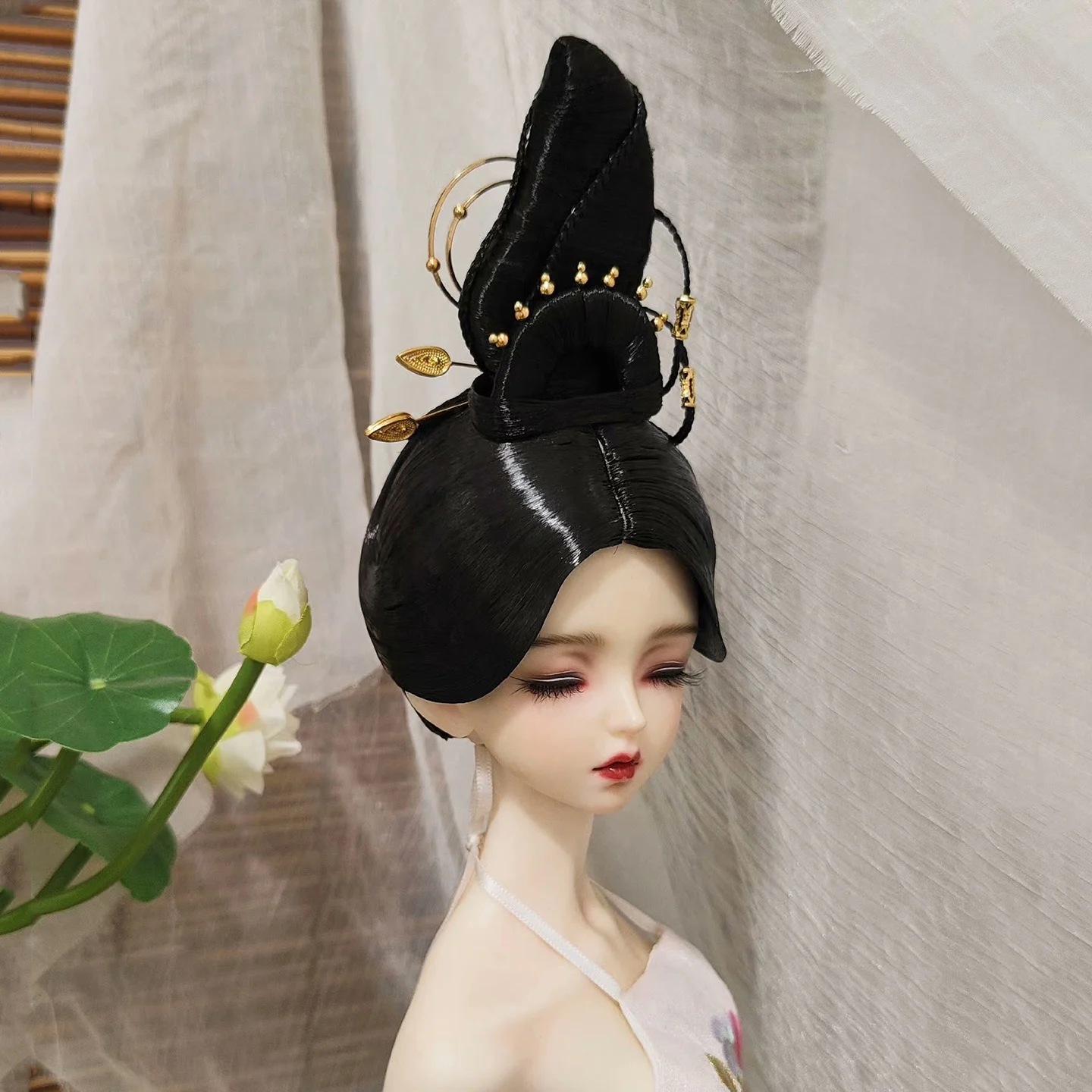 

1/6 1/4 1/3 Scale Ancient Costume BJD Doll Wigs Chinese Hanfu Vintage Hair Fairy Wig For MSD SD13 Girl SSDF Accessories A2033