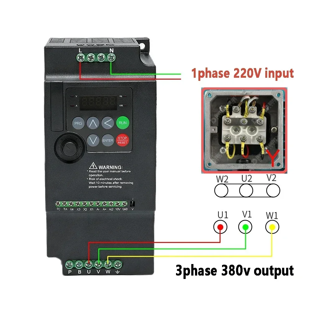 ZUKED 220V TO 380V  Economical VFD Variable Frequency Drive Converter Inverter 1.5/2.2/3.7/4/5.5/7.5/KW Motor Speed Controller