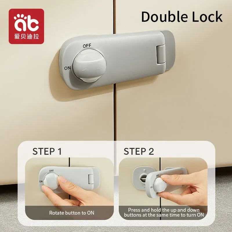 AIBEDILA Cabinet Door Latch Child Safety Lock Folio Lock Baby Safety Refrigerator Lock With Keys Infant Security Cabinet Locks