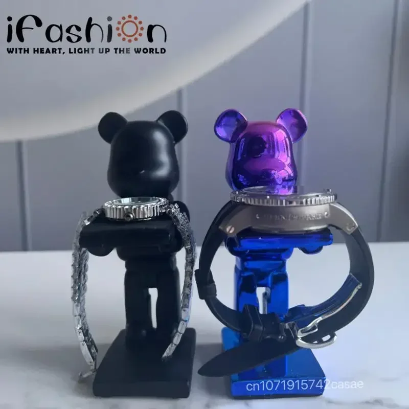 Man Watch Holder Bear Miniature Items Resin Figurines Decorations Girls Trinkets Tray For Home Bedroom Table Modern Decor Gifts