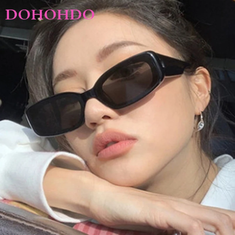 

Vintage Small Rectangle Jelly Color Sunglasses Men And Women Trend Fashion Travels Street Shot Sunglasses UV400 Proof Glasses