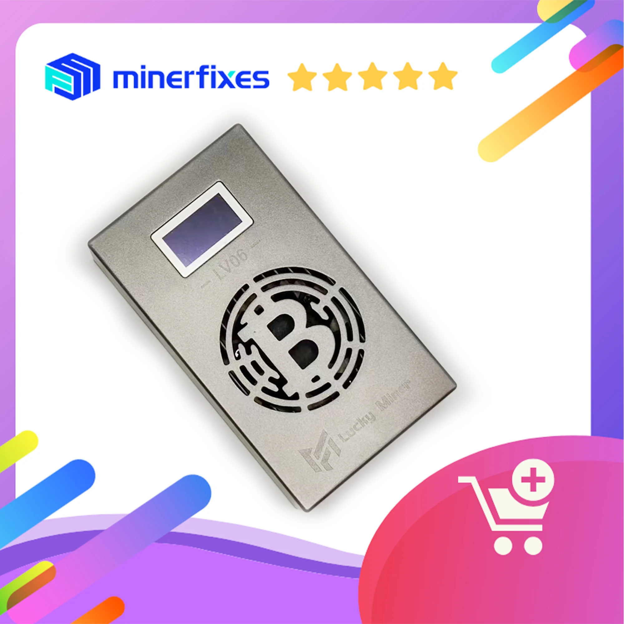 Lucky Miner-Dernier modèle LV06 2024G avec BM1366, puce Asic BTC Solo Mining avec alimentation, mini loterie, 500