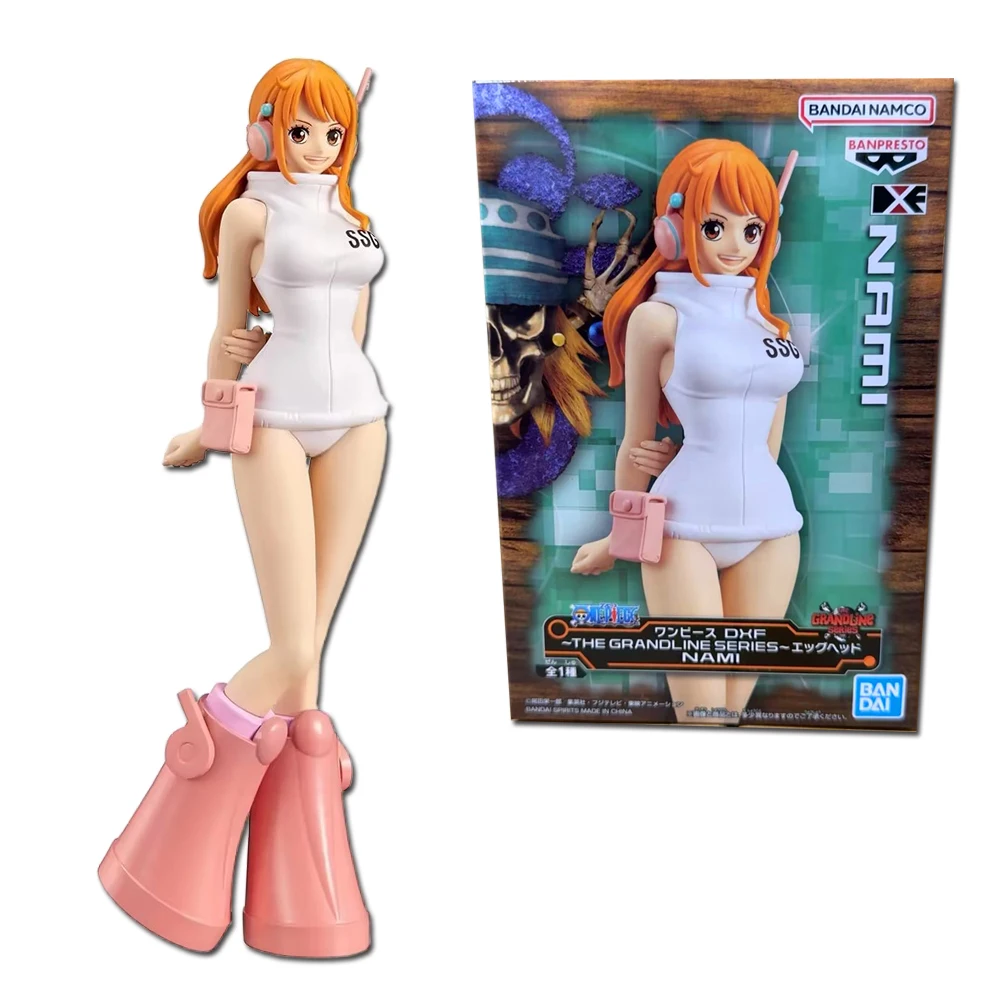 17cm One Piece Nami Luffy Sanji Dxf Figure The Grandline Series Egghead Anime Figure Pvc Model Gk Birthday Gift