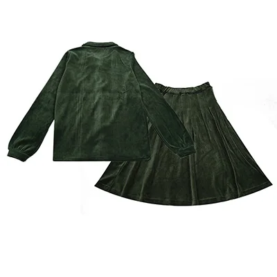 Familien-Partnerlook: Neues Shabbos-Velours-Set für Kinder – Mädchenkleid, Jungen-Oberteil, Baby-Overall mit Blumenstickerei und Schleife – Detail 17