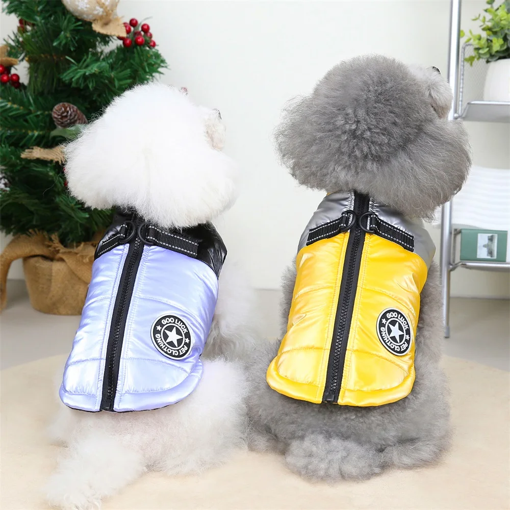 Waterproof Small Dog Vest Jacket Winter Warm Puppy Clothing Pet Padded Vest Apparel for Small Medium Dog