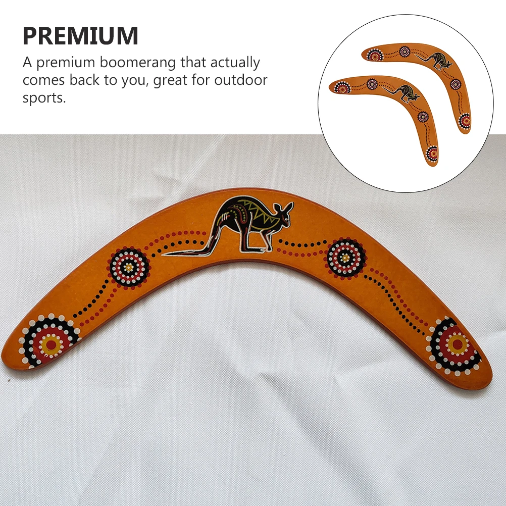 

2pcs Boomerang Flying Disk Wooden Sports Wooden Kids V Maneuver Toy Shaped Maneuver Returning Safe Handmade Gift Fun