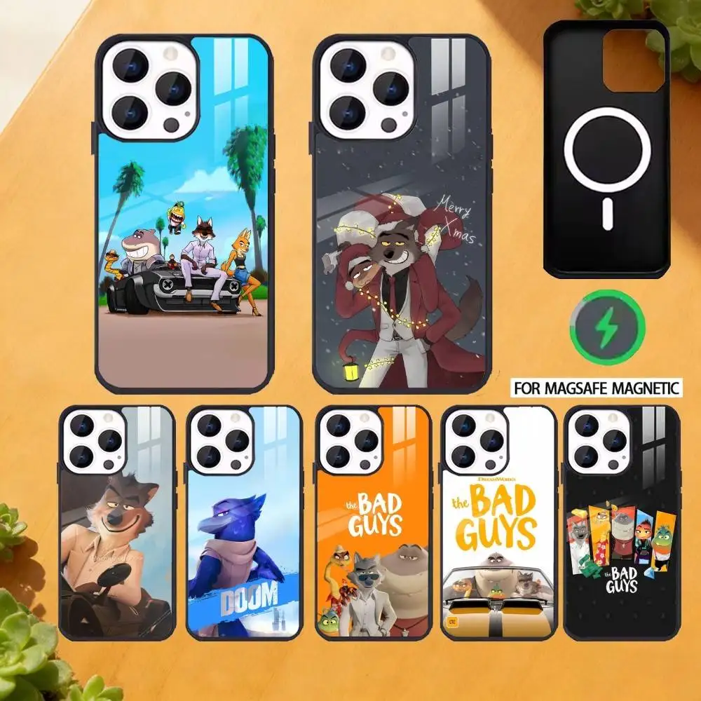 

Чехол для телефона The Bad Guys для iPhone 17, 16, 15, 14, 13, 12, Pro Max Plus, беспроводной магнитный чехол Magsafe Mirror
