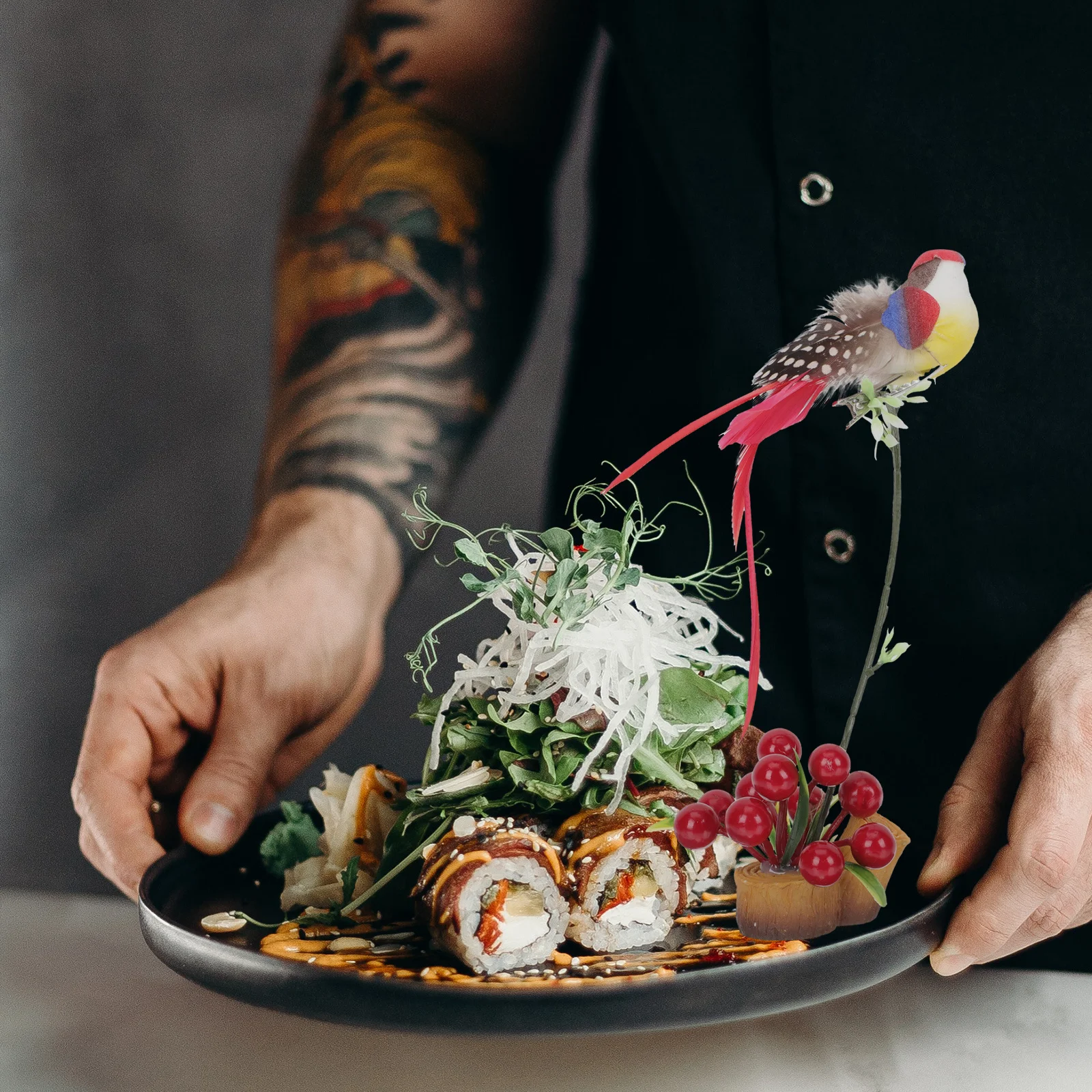 

Creative Sushi Plate Plant Ornament Stable Design Easy Use Restaurant Supply Cold Dish Decor Unique Modeling Cold Dish Decor