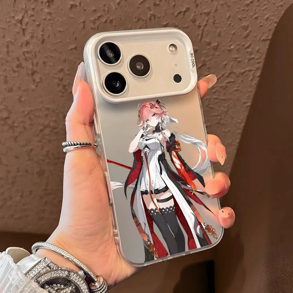 Changli Wuthering Waves Wiki جراب هاتف آيفون 17 16 15 14 13 12 11 Pro Max Air متعدد الألوان ماتي ليزر معدني أورورا فوندا #4