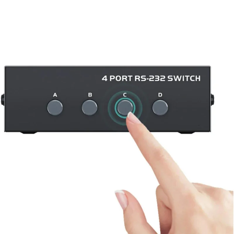 Serial DB9 Pin RS232 Switcher 4 in 1 out Bidirectional switch (1 host at a time) Sharer PC Console Sharing Selector Controller