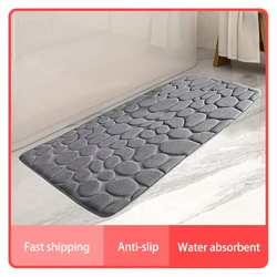 Large Size Bathroom Floor Mat Non-slip Absorbent Bathroom Rug Long Strip Bathtub Floor Mat Home Decor 19.7x47.2in mat