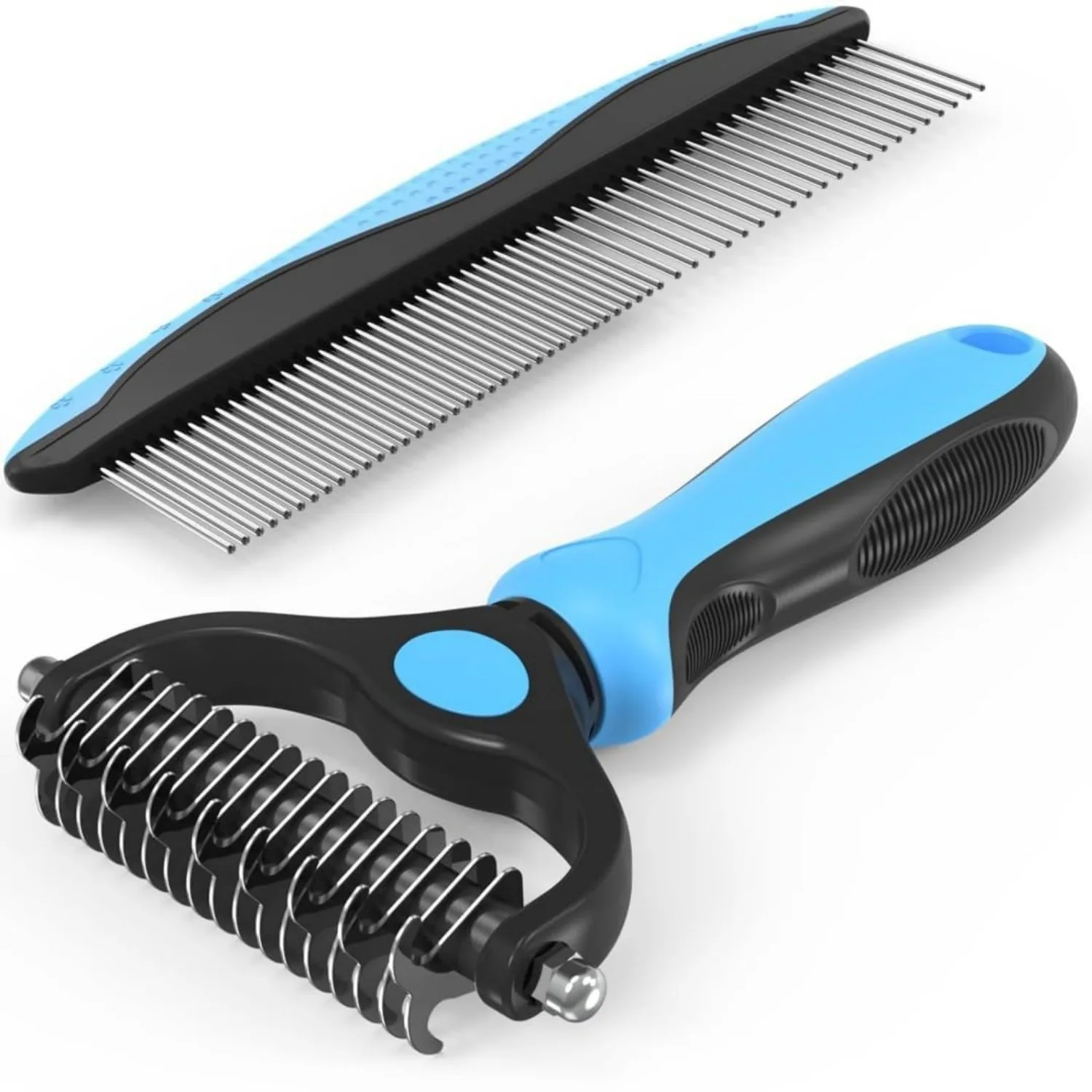 Pet Grooming Brush  Combo, Grooming Brush, Cat Dog Comb for Shedding, 2-Piece Kit,Undercoat