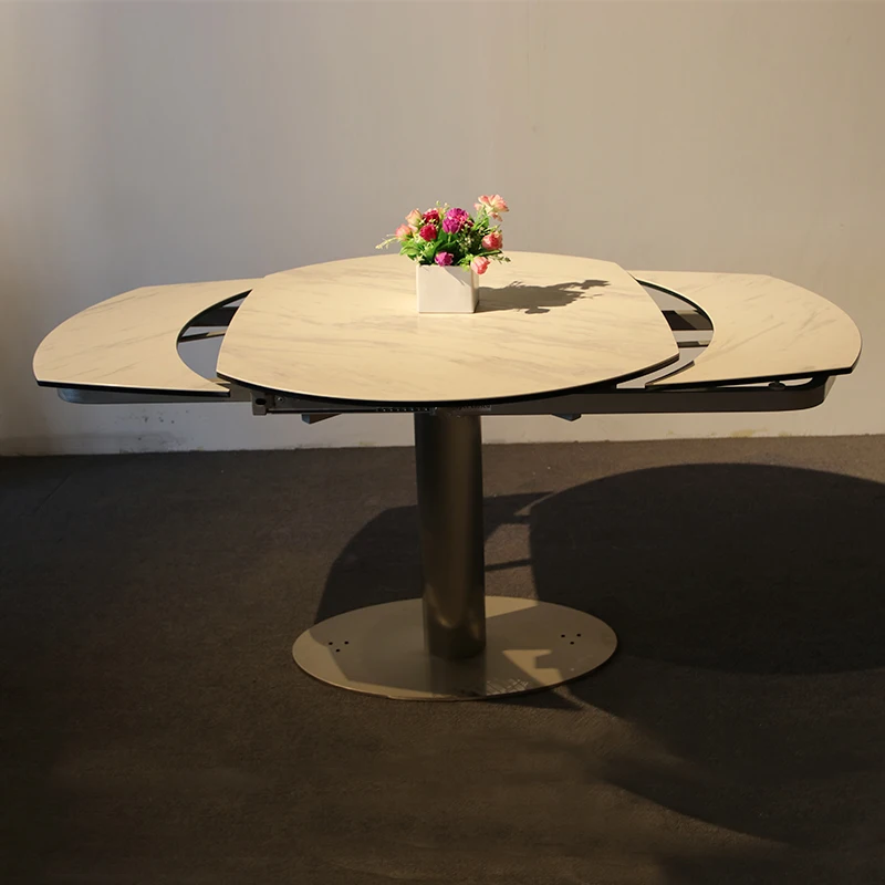 Dining table set expandable modern fashion deformation table