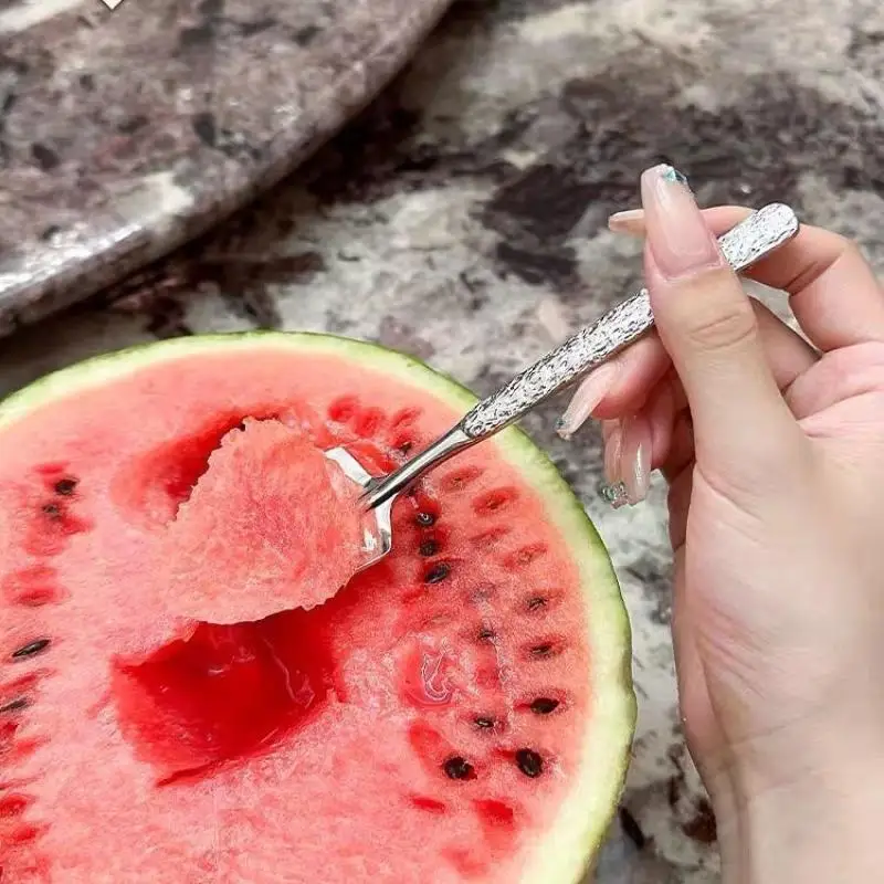 Stainless Steel Watermelon Spoon Ice Crack Shovel Spoon Coffee Spoon Dessert Spoon Cake Spoon Ice Cream Spoon Soup Spoon