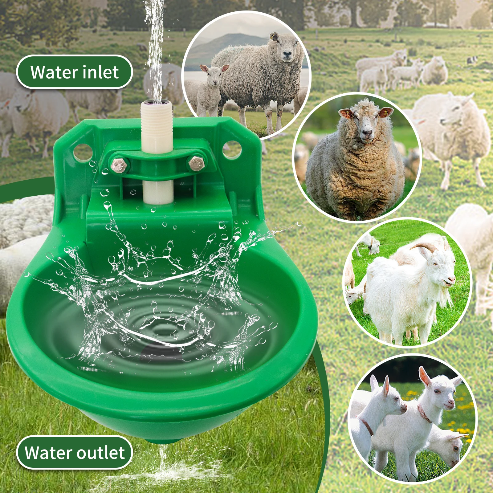 Livestock Sheep Goat Automatic Drinker Bowl With Valve Quality Water Fountain Cattle Sheep Dog Feeding Equipment Farm Animals