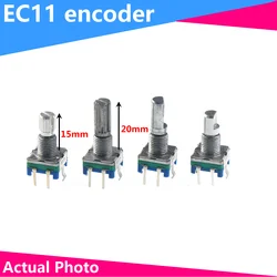 Codificador rotativo de meio ou ameixa, 15mm, 20mm, Code Switch, EC11, potenciômetro digital com interruptor, 2 peças