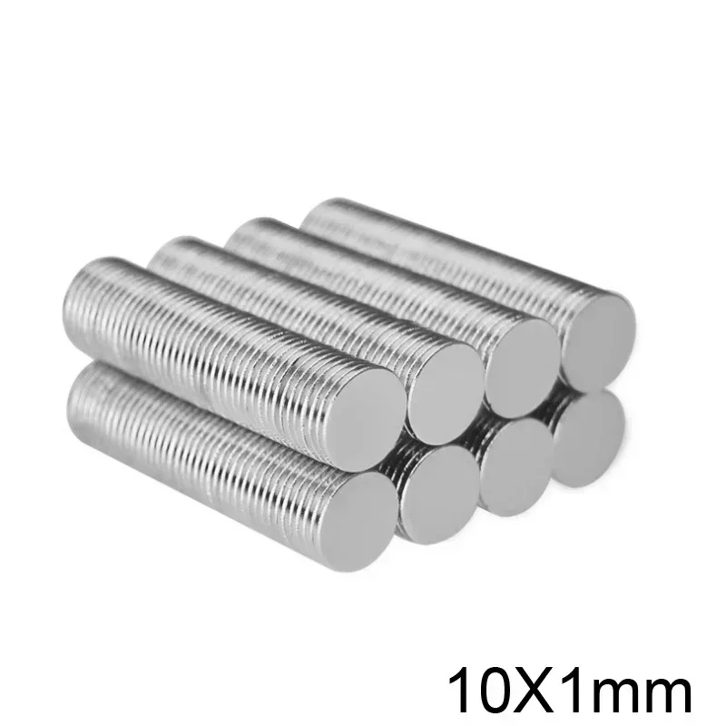 50 ~ 1000PCS 10x1mm Starker Neodym-Magnet 10x2 10x3 Permanentmagnetscheibe 10x1,5 Leistungsstarker magnetischer runder Magnet 10*1 10*4 10*10