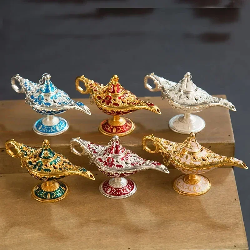 Personalized trinkets Exquisite Craft Wish Allah Magic Lamp Light Luxury Gold Pattern Aladdin Magic Lamp Handicraft Decoration