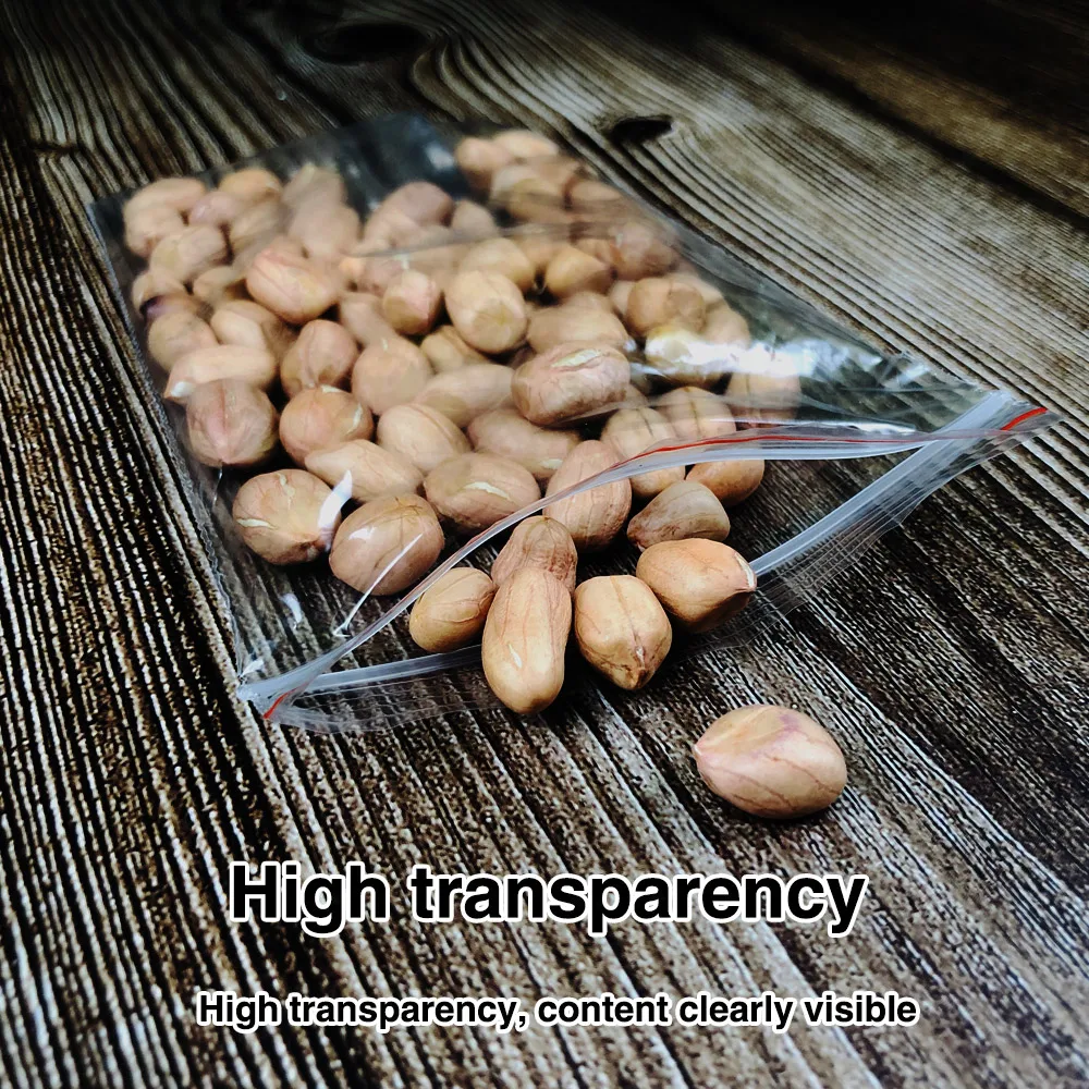 100pcs/pack  Thickness 0.06mm Small Zip Lock Plastic Bags Reclosable Transparent Bag Shoe Bag Vacuum Storage Bag Poly Clear Bags