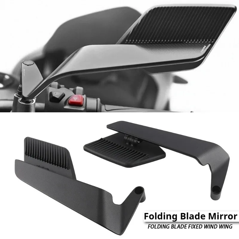 

para motocicleta, retrovisores sigilosos con hoja, retrovisor de ala fija compatible con Ducati Kawasaki Honda Yamaha
